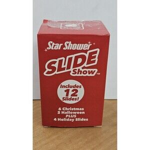 Star Shower Slide Show Projector 12 Holiday Slides Christmas Halloween Outdoor